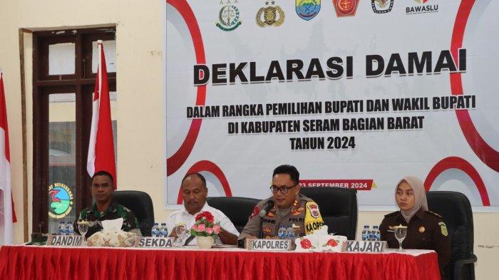 Kepolisian Resor (Polres) Seram Bagian Barat (SBB) menggelar deklarasi Pilkada Damai 2024.