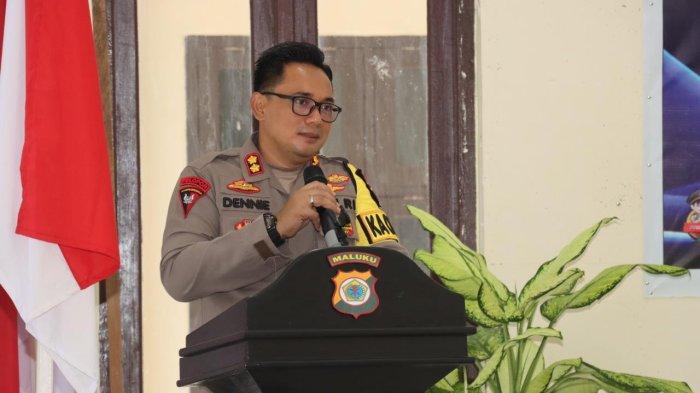 Kapolres SBB AKBP Dennie Andreas Dharmawan saat syukuran Hari Lalu Lintas Bhayangkara ke-69 di Polres SBB, Kamis (26/9/2024).