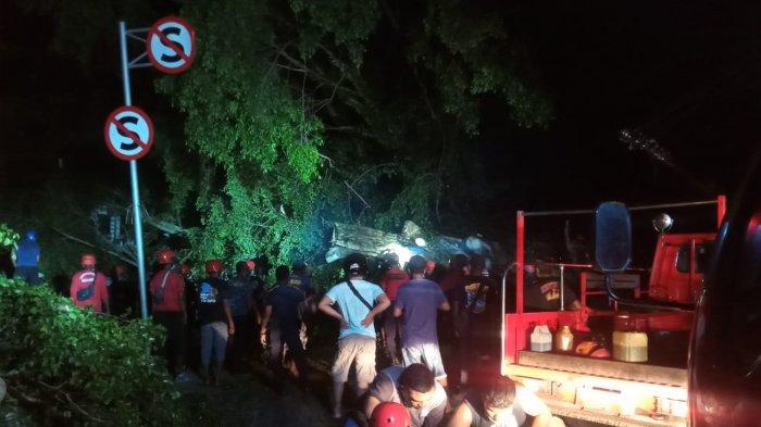 Lampu Padam, 4 Tiang Listrik Rusak Akibat Pohon Tumbang di Depan RST ...