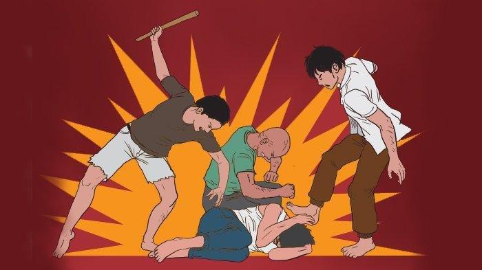ilustrasi pengeroyokan - Pengeroyokan ini terjadi pada Rabu 8 Mei 2024. Kasus berawal dari ayah Putu Rudi Artha meminjam uang kepada teman I Ketut Nurcahya bernama Kadek Mulya sebesar Rp 20 juta pada 2022 lalu.