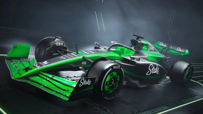 Tampilan perdana mobil C44 dari Stake F1 Team Kick Sauber untuk menghadapi Formula 1 musim 2024.