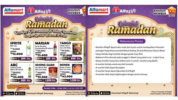 Colorful Ramadan hadir mulai 12 Maret hingga 10 April 2024 di Alfamart, S&K berlaku.