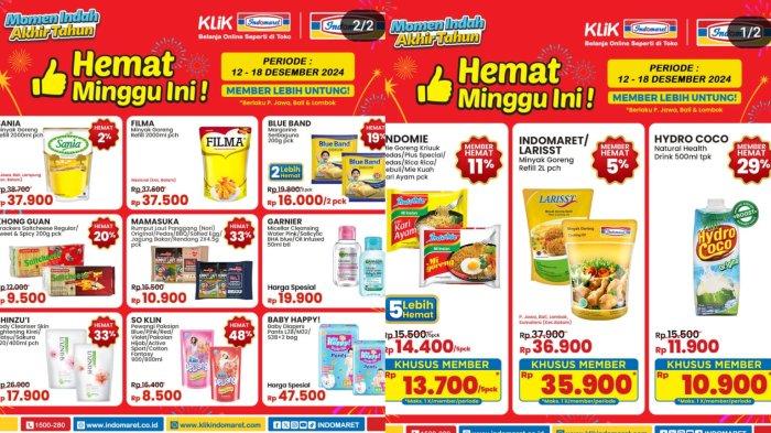 DISKON Indomaret 15-18 Desember 2024, Promo Minyak Goreng Sania Rp 37.900, Khong Guan Rp 9.500