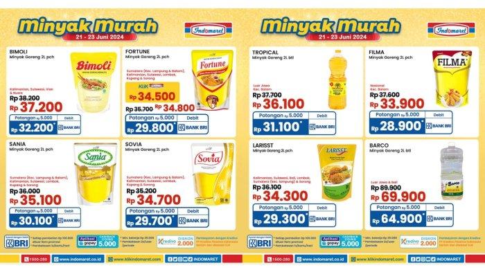 DISKON! Promo JSM Indomaret Besok 23 Juni 2024, Minyak Goreng Filma 2L Rp 33.900, Tango Rp 15.000