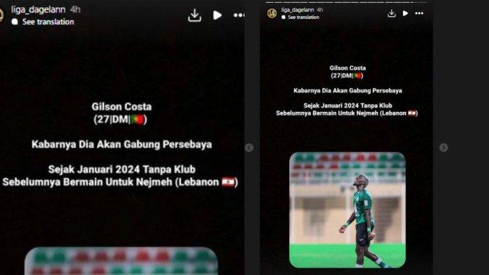 Gelandang bertahan Portugal, Gilson Costa masuk ke dalam lis belanja Persebaya Surabaya. Instagram @liga_dagelann
