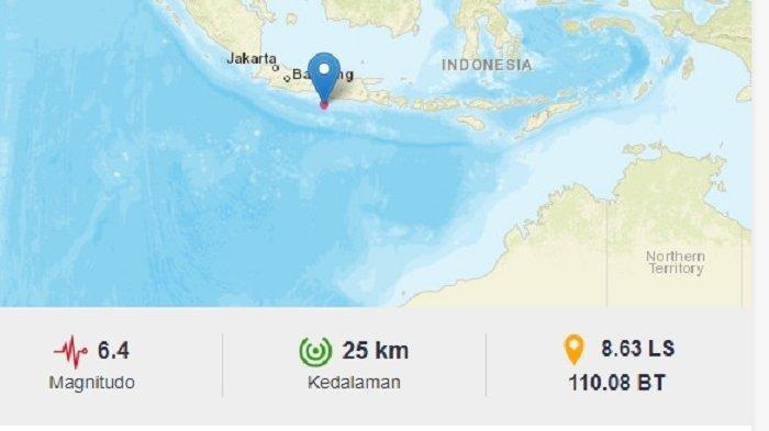 Gempa berkekuatan 6,4 Magnitudo mengguncang wilayah Bantul, Yogyakarta, Jumat (30/6/2023)