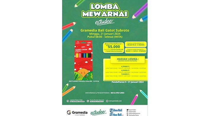 Gramedia Bali Gatsu mengadakan Lomba Mewarnai Estudee