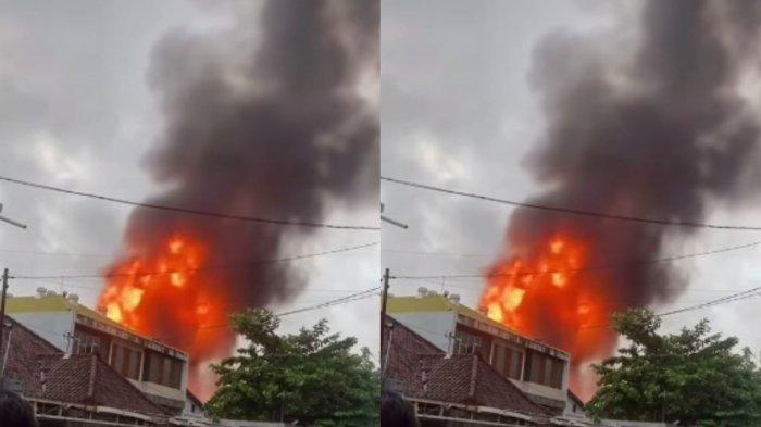 Foto tangkapan layar media sosial kebakaran gudang gas di Jalan Cargo Permai, Denpasar, pada Minggu 9 Juni 2024 pagi - BREAKING NEWS: Gudang Gas di Kawasan Cargo Permai Denpasar Terbakar, Warga Dengar Suara Ledakan