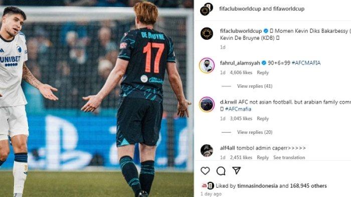 Kevin Diks Bakarbessy (kiri) dan Kevin de Bruyne tampil di laga FC Copenhagen vs Manchester City di Europa Champions League (UCL) pada Februari 2024 silam.