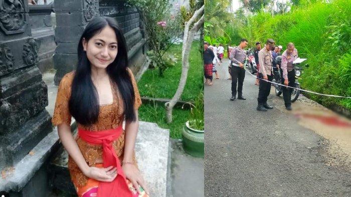 INSET: Polisi saat melakukan olah TKP musibah kecelakaan yang merenggut nyawa siswi SLB Negeri 1 Bangli ini.