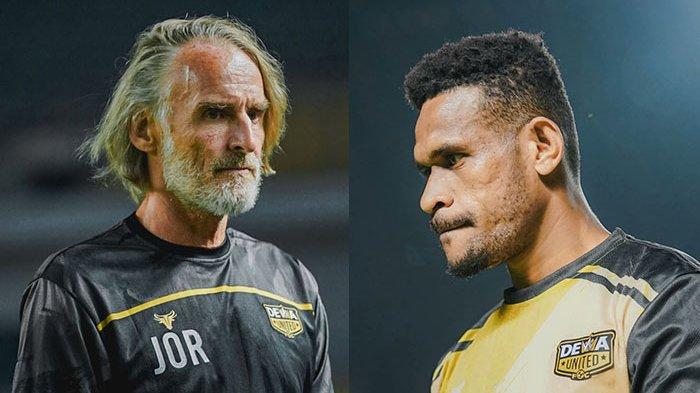 Kolase pelatih Dewa United dan gelandang Ricky Kambuaya eks Persib. Dewa United Nyaris Permalukan Persib di GBLA, Jan Olde Riekerink Sebut Bobotoh akan Rindu Pemain Ini