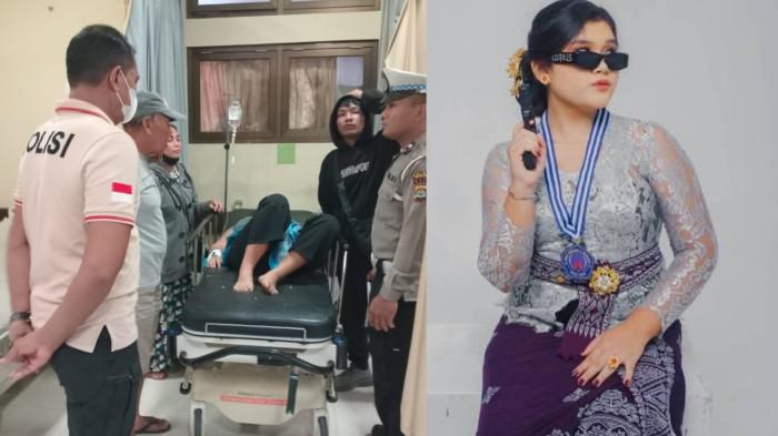 Kecelakaan - Komang Triska saat menjalani perawatan di RS Tangguwisia, Kecamatan Seririt pasca mengalami kecelakaan.