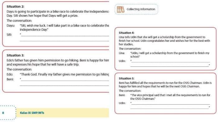 Kunci Jawaban Bahasa Inggris Kelas 9 Halaman 8 dan 9