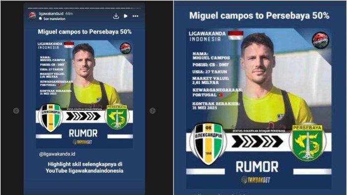 L Miguel Campos masuk lis bidikan Persebaya Surabaya.