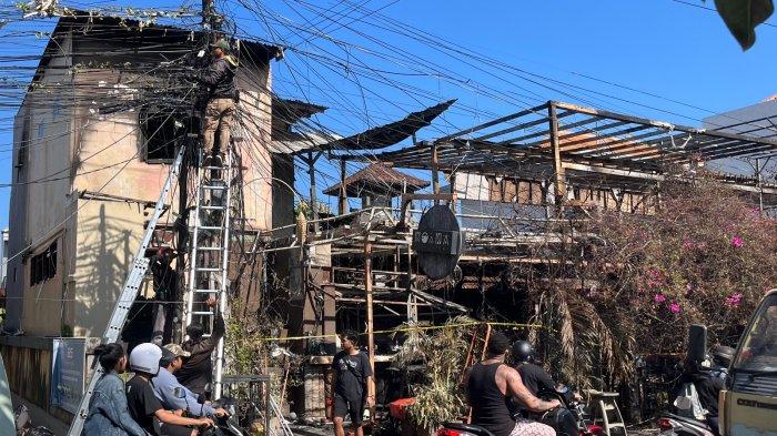 Situasi pascakebakaran di Moana Fish Eatery Canggu Bali. Diduga disebabkan karena korsleting listrik - Moana Fish Eatery Canggu Bali Terbakar, Diduga Akibat Korsleting Listrik