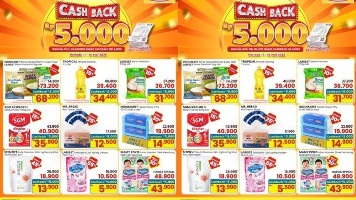 PROMO INDOMARET - Katalog Promo Indomaret Berlaku 8-14 Mei 2025 Edisi Belanja Minimal Rp50.000 Dapat Cashback Rp5.000