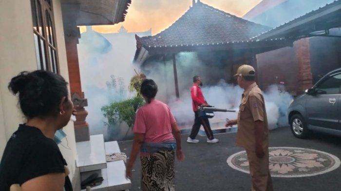 Pelaksanaan fogging di wilayah Kota Denpasar untuk menekan kasus DBD.