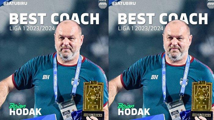 Pelatih Persib Bandung, Bojan Hodak menerima piala sekaligus hadiah sebagai pelatih terbaik Liga 1 2023/2024. Bos Persib Bandung Ini Beri Kabar Baik Soal Masa Depan Bojan Hodak & Mayoritas Pemain Dipertahankan