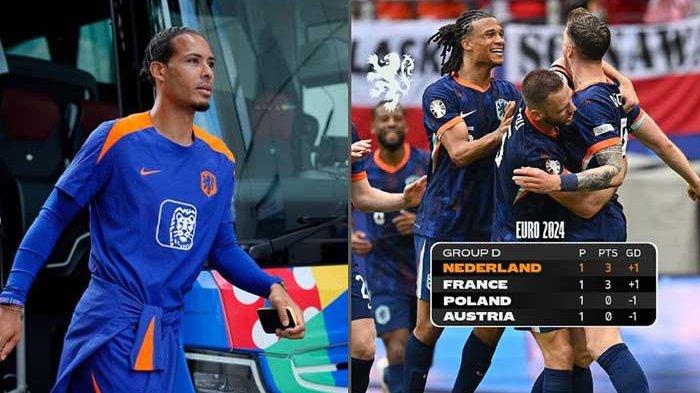 Pemain Timnas Belanda Virgil van Dikj (kiri) dan Timnas Belanda di Grup D. Jadwal Euro 2024 Belanda vs Prancis Live RCTI: Duel Bigmatch Koeman vs Deschamps