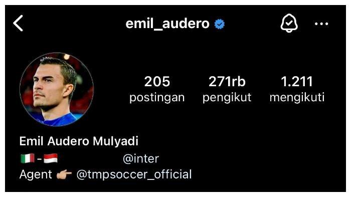 Penampakan bio instagram Emil Audero Mulyadi yang mendadak menyematkan bendera Indonesia. Emil Audero Mulyadi saat ini berstatus kiper Inter Milan yang dipinjam dari Sampdoria. Instagram @emil_audero