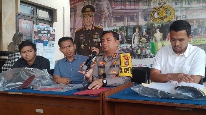 Polres Gianyar mengumumkan tersangka dalam putusnya tali sling lift yang mewaskan lima pegawai Ayu Terra Resort Ubud di lobi Mapolres Gianyar, Selasa 26 September 2023.