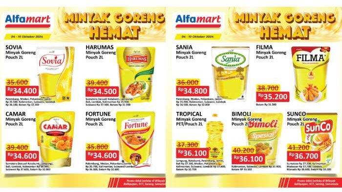 Promo minyak goreng hemat tersedia di Alfamart pada periode 4-10 Oktober 2024.