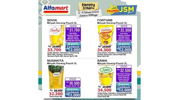 Promo Minyak Goreng di JSM Alfamart 2-4 Februari 2024.