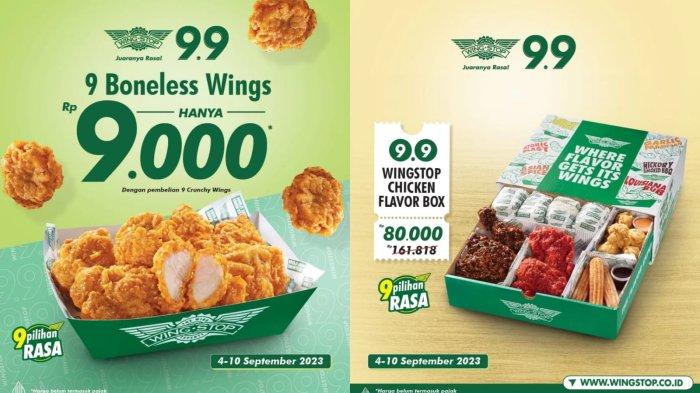 NEW! Promo Wingstop 4-10 September 2023, Dapatkan 9 Boneless Wings Rp 9.000