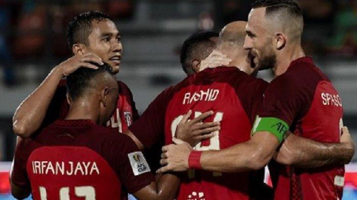 Selebrasi pemain Bali United ketika sukses membobol gawang lawan di AFC Cup 2023