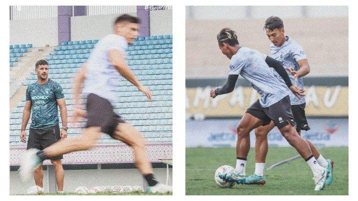 Striker Timnas Indonesia, Jack Brown terlihat pada momen latihan Persita Tangerang. Instagram @persita.official