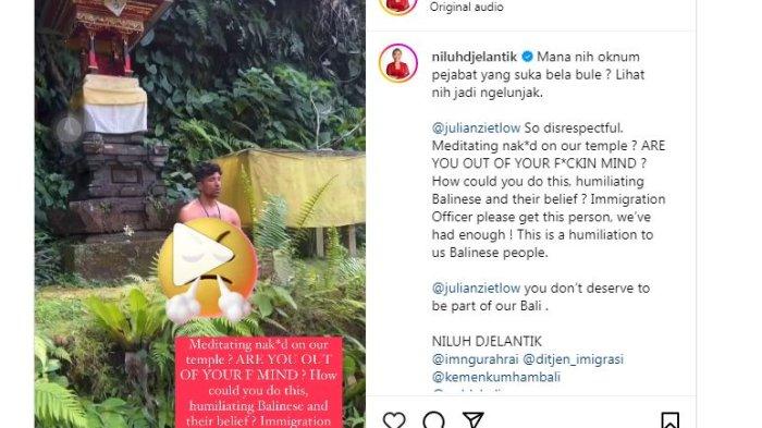 Viral seorang bule melakukan aksi telanjang di sebuah pura