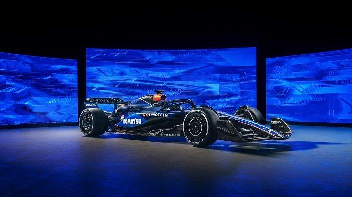 Gambar selebaran yang diambil pada 29 Januari 2024 di Grove, Inggris tengah, dan dirilis oleh Williams Racing pada 5 Februari 2024 menunjukkan livery baru untuk mobil balap Formula Satu Williams Racing FW46, saat tim tersebut meluncurkan musim 2024 mereka.