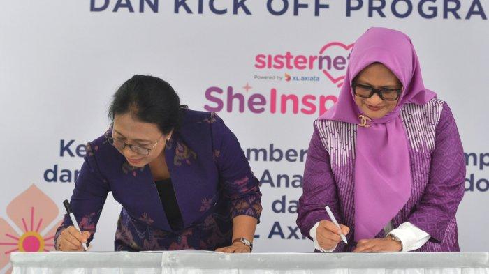 Pada kesempatan ini dilakukan pula penandatanganan Nota Kesepahaman (MoU) antara XL Axiata dan Kemen PPPA.