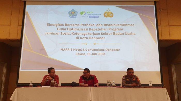 BPJS Ketenagakerjaan Wilayah Bali, Nusa Tenggara, dan Papua (Banuspa), bersama perbekel dan Bhabinkamtibmas berkoordinasi, guna optimalisasi kepatuhan program jamiman sosial ketenagakerjaan sektor badan usaha di wilayah Kota Denpasar.