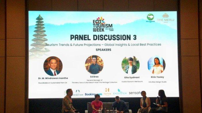 Sesi diskusi panel 3 pada Eco Tourism Week 2025, yang membahas minyak sawit berkelanjutan dilihat dari perspektif industri pariwisata.