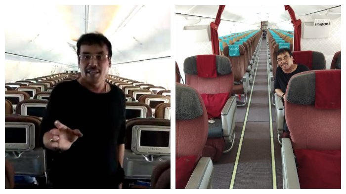 Pilot Garuda Indonesia sedang mengobrol dengan Bryan Adams di bandara