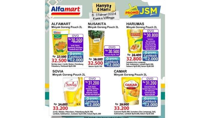 Harga minyak goreng di Alfamart pada 9-11 Februari 2024.
