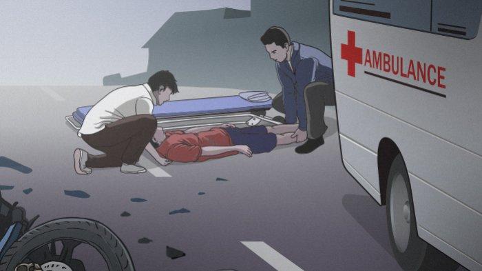 ilustrasi kecelakaan - Pemuda asal Desa Tegak, Klungkung, I Gede S (20) terkapar di aspal setelah menabrak truck yang parkir di badan jalan di wilayah Jalan Raya Semarapura-Besakih, Desa Akah, Klungkung, Senin (21/10). Akibat kejadian itu, nyawa Gede S tidak terselamatkan. 