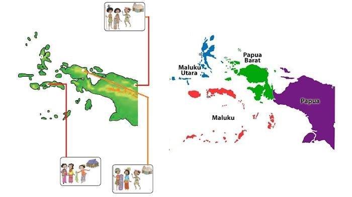 Gambar persebaran budaya di Papua dan Maluku