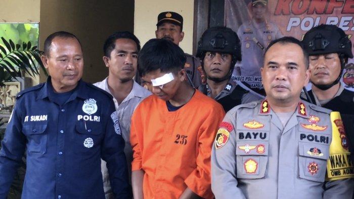 Anjas Purnama, pelaku pembunuhan PSK MiChat di Pemogan Denpasar saat dihadirkan dalam jumpa pers - BREAKING NEWS! Seorang ABK Bunuh PSK MiChat di Pemogan Bali, Leher Diikat Kabel Catokan Rambut