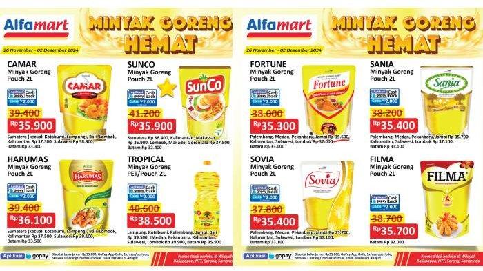 Katalog promo minyak goreng Alfamart periode 26 November - 2 Desember 2024.