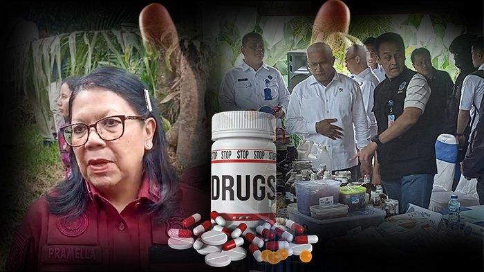PRESS RELEASE - BNN RI gelar press release pengungkapan kasus laboratorium rahasia narkoba di vila yang berada di kawasan Keliki Kawan Payangan, Gianyar, Selasa (23/7). Laboratorium yang dioperasikan WNA ini menghasilkan narkoba jenis baru.