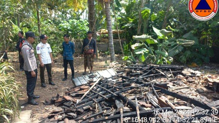 Dapur semi permanen milik warga Banjar/Desa Warnasari, Kecamatan Melaya, Jembrana, ludes dilalap si jago merah, Kamis 16 Mei 2024 pagi.