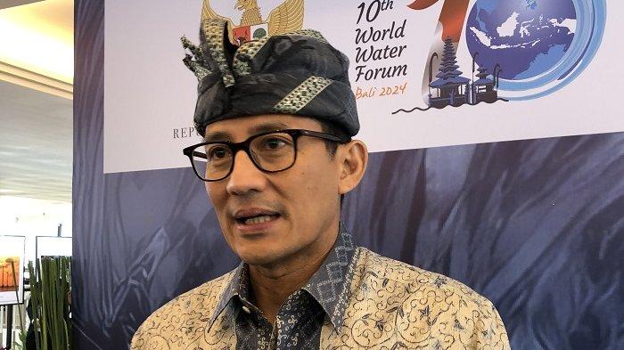 Menparekraf Sandiaga usai menghadiri Ministerial High Level Panel World Water Forum, Rabu 22 Mei 2024 di BNDCC, The Nusa Dua, Badung, Bali.