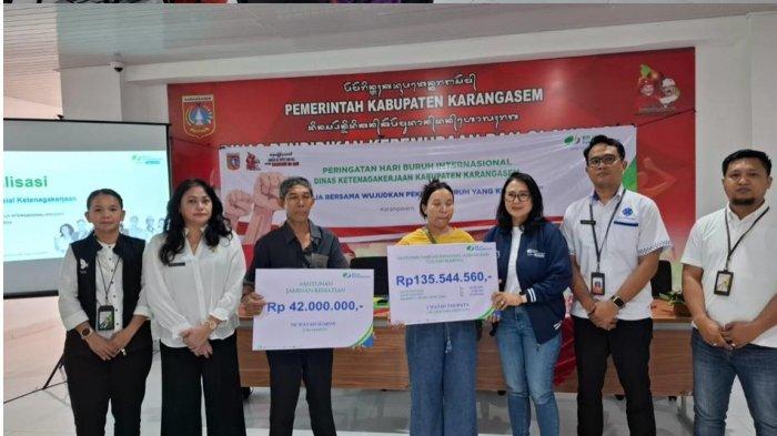 Kegiatan ini bersamaan dengan penyerahan klaim JKM, kepada ahli waris Ni Wayan Suarni sebesar Rp42 juta dan klaim JKM, JHT dan beasiswa kepada ahli waris I Wayan Parwata sebesar Rp135 juta lebih di Kabupaten Karangasem.