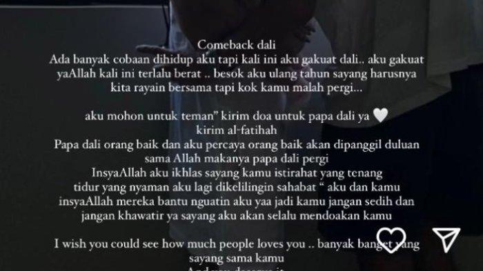 Jennifer Coppen pun menuliskan curhatan pilu di Instagram pribadinya. Ia menuliskan 