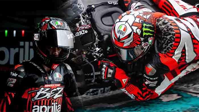 Pembalap dari Tim Aprilia Racing saat mengikuti uji coba pramusim di Sirkuit Sepang.