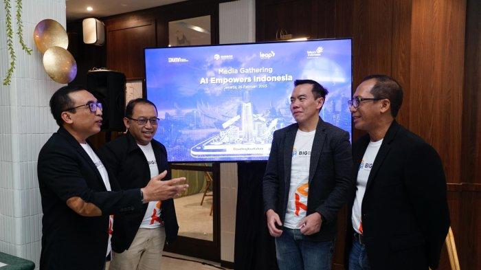 (Dari kiri ke kanan) VP Corporate Communication Telkom Andri Herawan Sasoko, CEO BigBox AI Agus Laksono, Direktur Digital Business Telkom Muhamad Fajrin Rasyid, dan EVP Digital Business & Technology Telkom Komang Budi Aryasa.