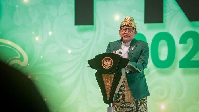 PKB PANAS - Cam Imin di atas podium dalam acara Muktamar PKB Bali pada Agustus 2024 lalu.