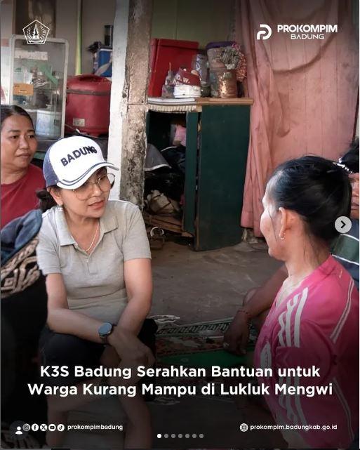 K3S Badung Serahkan Bantuan untuk Warga Kurang Mampu di Lukluk Mengwi